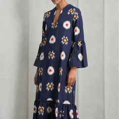 Autumn flower series V-neck long sleeved dress