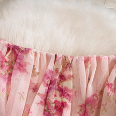 Strandkleid mit A-Linien-Rock und Rüschenbesatz für den Urlaub am Meer