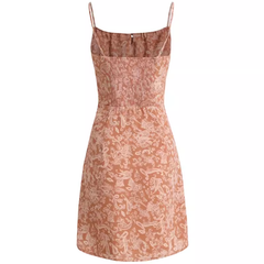 Vestido de verano con estampado retro y estilo nuevo para vacaciones en la playa