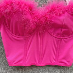 Feather tube top Women's summer short top