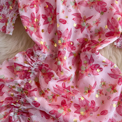 Retro-Kleid mit V-Ausschnitt und Kordelzug