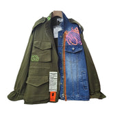 Patchwork-Cargo-Jeansjacke