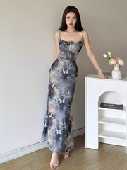 Damen Retro-Hose mit Schmetterlings-Print