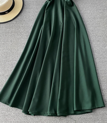 Simple A line v neck maxi dress dress
