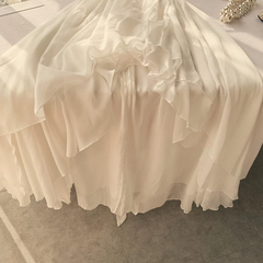 High Low rückenfreies Tüllkleid mit Spaghettiträgern