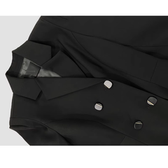 Schwarzes Plissee-Anzugkleid