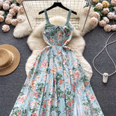 Damen Sommerkleid im Vintage-Stil mit Blumenmuster