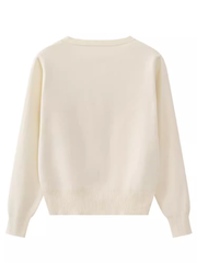 Chaqueta tipo cárdigan de punto con bordado floral