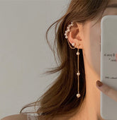 Pearl Cluster Mismatched Cuff Earrings