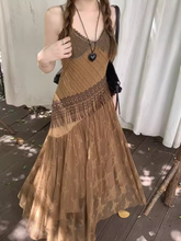 Vestidos lenceros de verano con patchwork de malla vintage