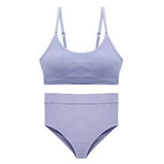 Camiseta sin mangas sin costuras y calzoncillos de cintura alta