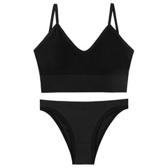 Nahtloses, bügelloses BH-Set mit Höschen mit niedriger Taille