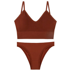 Nahtloses, bügelloses BH-Set mit Höschen mit niedriger Taille