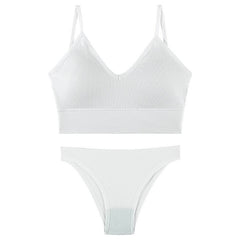 Nahtloses, bügelloses BH-Set mit Höschen mit niedriger Taille