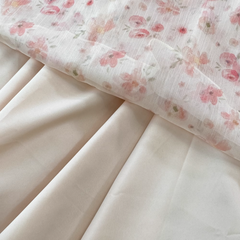 A-Linien-Kleid mit V-Ausschnitt, Rüschen und Blumenmuster