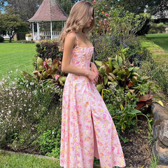 Sommer neues florales Hosenträgerkleid