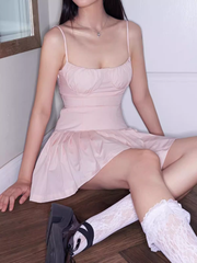 Minivestido rosa de corte A