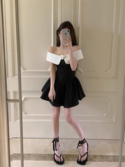 Schulterfreies A-Linien-Kleid