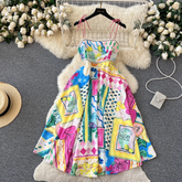 Hosenträgerkleid mit Graffiti-Print für Damen