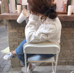 Women's loose twist sweater knitted sweater