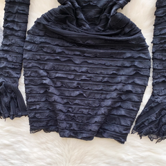 Vestido ajustado de manga larga negro