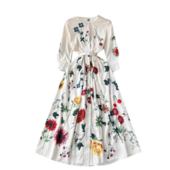 Modisches, einreihiges Kleid mit bedruckter, schmaler Passform