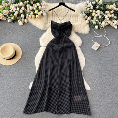 Damen Sommer Polka Dot Strapskleid