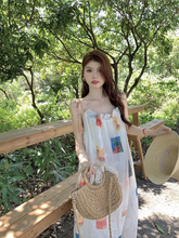 Damen Sommerkleid mit Blumenmuster und Trägern