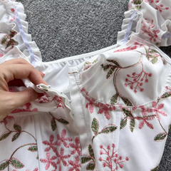 Top floral con espalda con cordones estilo vacaciones de verano