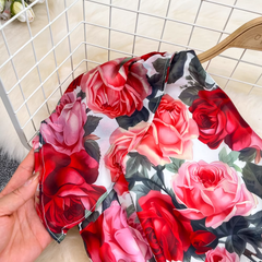 Sleeveless waist slimming a-line slit print dress elegant maxi dress