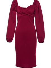 Palace Retro-Stil Kleid V-Ausschnitt Langarm Herbstkleid