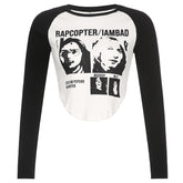 Vintage Print Off Shoulder Bishop Sleeve Crop Smocked Top - Floral