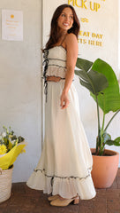 Suspender Bow Top Pleated Fairy Skirt Set