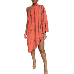 Printed One Shoulder Dress