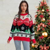 Suéter navideño festivo, bonito jersey tipo sudadera
