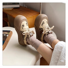 Zapatillas deportivas informales con estampado de leopardo y estrellas