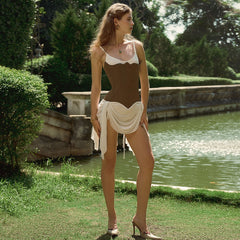 Slim High Waist Suspender Sleeveless Dress