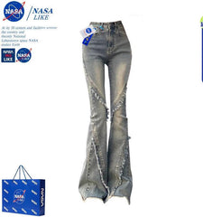 Vaqueros de cintura alta estilo retro de la NASA