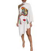 Printed One Shoulder Dress