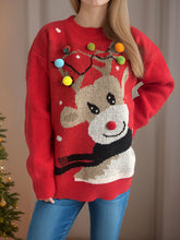 Weihnachtspullover mit Cartoon-Hirschmuster