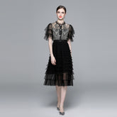 Lace Ruffle Tulle Dress