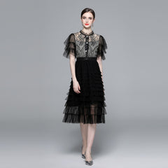 Lace Ruffle Tulle Dress