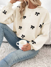 Weihnachten Winter Schleife Dekor lässig Pullover Pullover