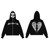 Y2K Reißverschluss Strass Jacke Langarm Halloween Top Sweatshirt Hoodies