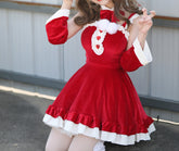 Roter und rosa Lolita-Anzug für Weihnachts-Rollenspiele