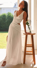 Sleeveless Paneled Long Dress