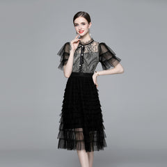 Lace Ruffle Tulle Dress