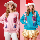 Sweatshirt mit Weihnachts-Paillettenstickerei