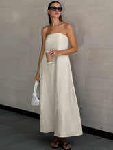 with Pocket Summer Strapless High Waist Casual Solid Dresses