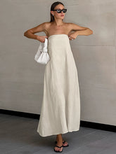 with Pocket Summer Strapless High Waist Casual Solid Dresses